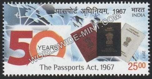 2017 50 years of The Passports Act 1967 MNH
