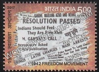 2017 1942 Freedom Movement-Resolution passed MNH