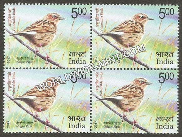 2017 Vulnerable Birds-Nilgir Pipat Block of 4 MNH
