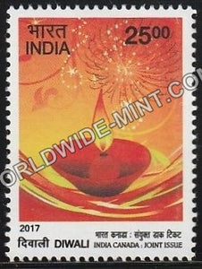 2017 India Canada Joint Issue-Diwali-25 Rupees MNH