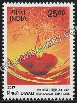 2017 India Canada Joint Issue-Diwali-25 Rupees MNH