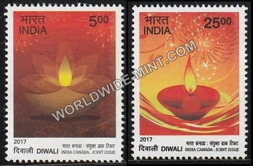 2017 India Canada Joint Issue-Diwali-Set of 2 MNH