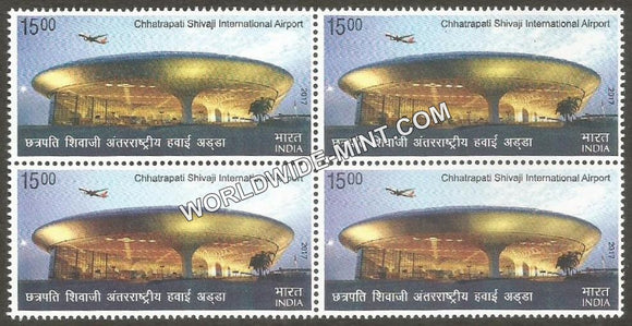 2017 Chhatrapati Shivaji International Airport-25 Rupees Block of 4 MNH