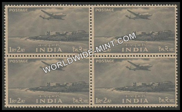 INDIA Cape Comorin (South) 2nd Series (1r 2a) Definitive Block of 4 MNH