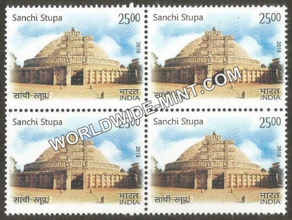2018 India Vietnam Joint Issue-Sanchi Stupa (India) Block of 4 MNH