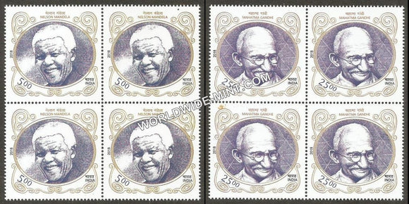 2018 India South Africa Joint Issue-Set of 2 Block of 4 MNH