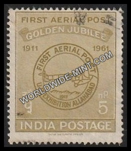 1961 First Official Airmail Flight-First Aerial Post cancellation (1911) Used Stamp