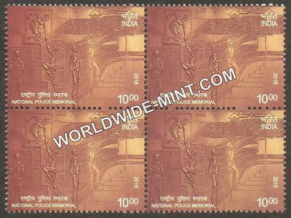2018 National Police Memorial-1 Block of 4 MNH