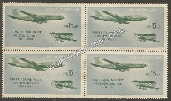 1961 First Official Airmail Flight-Air India Boeing 707 Block of 4 MNH