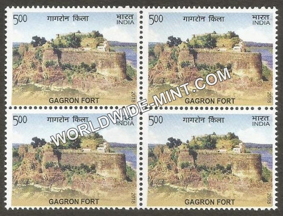 2018 Hill Forts of Rajasthan-Gagron Block of 4 MNH
