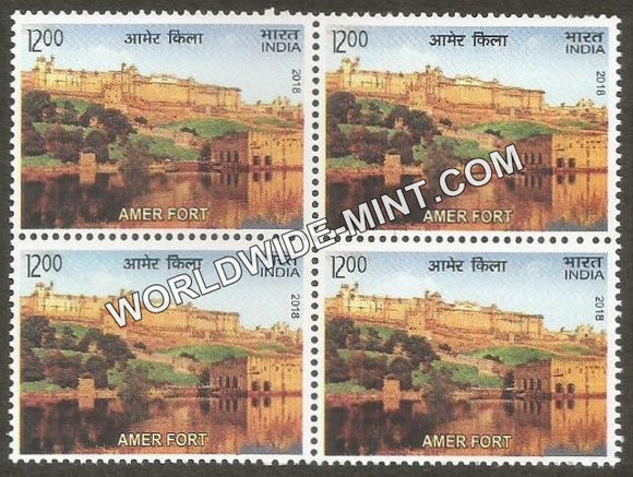 2018 Hill Forts of Rajasthan-Amer Block of 4 MNH