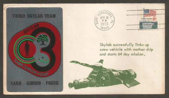 1973 USA Third Skylab Team FDC #FC352