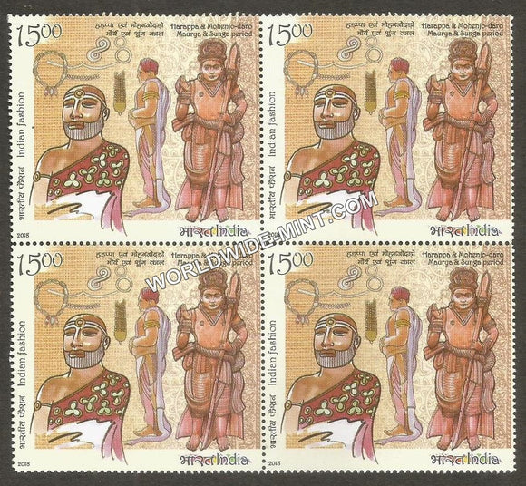 2018 Indian Fashion through the Ages Series-1-Harappa & Mohenjo daro Block of 4 MNH