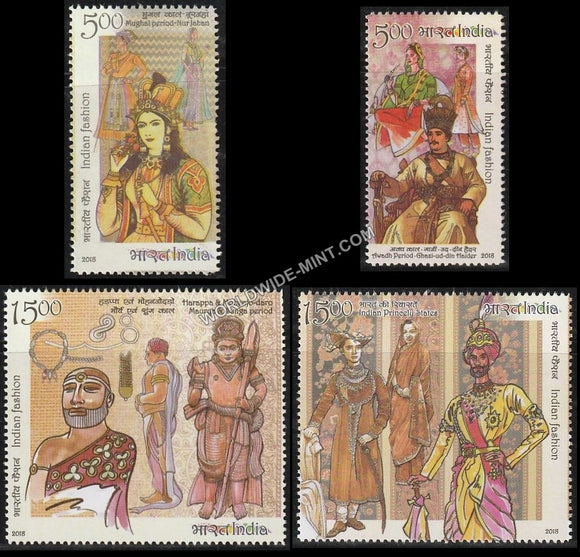 2018 Indian Fashion through the Ages Series-1-Set of 4 MNH