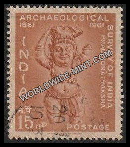 1961 Archaeological Survey of India-Yaksha-Pitalkhora Yaksha Used Stamp