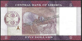 LIBERIA 5 DOLLARS 2016 UNC CURRENCY NOTE #CN363