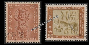 1961 Archaeological Survey of India-Set of 2 Used Stamp
