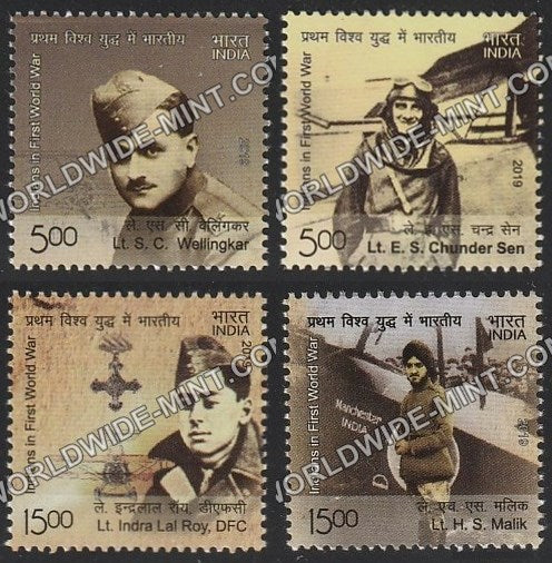 2019 Indians in First World War 1-Air Warriors-Set of 4 MNH