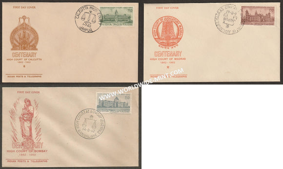 1962 Cenetanery of High Courts-Set of 3 FDC