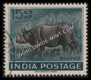 1962 Wildlife Week - Indian Rhino Used Stamp