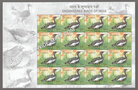 2006 INDIA Endangered Birds of India-Lesser Florican Sheetlet