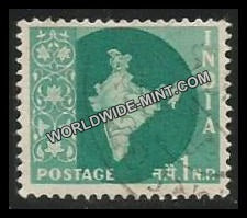 INDIA Map of India Star Watermark 3rd Series(1np) Definitive Used Stamp