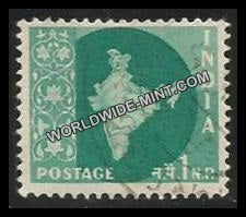 INDIA Map of India Star Watermark 3rd Series(1np) Definitive Used Stamp