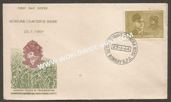 1964 Netaji Subhas Chandra Bose-15np FDC