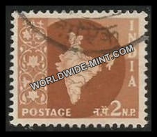 INDIA Map of India Star Watermark 3rd Series(2np) Definitive Used Stamp