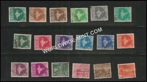 INDIA 3rd Series - Ashoka Watermark Definitive Complete set of 18 used stamps