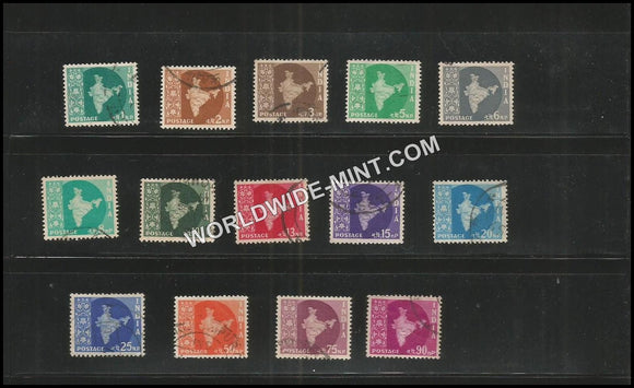 INDIA 3rd Series - Star Watermark Definitive Complete set of 14 used stamps