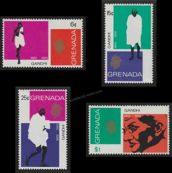 1969 Grenada Gandhi Birth Centenary Set of 4 #Gan421