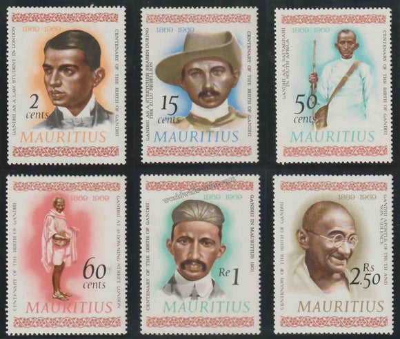 1969 Mauritius Gandhi Birth Centenary Set of 6 #Gan424