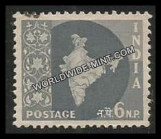 INDIA Map of India Star Watermark 3rd Series(6np) Definitive Used Stamp