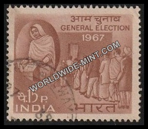 1967 Indian General Election Used Stamp