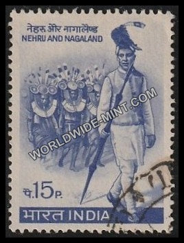 1967 Nehru and Indian state Nagaland Used Stamp