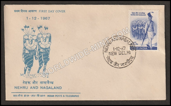 1967 Nehru and Indian state Nagaland  FDC