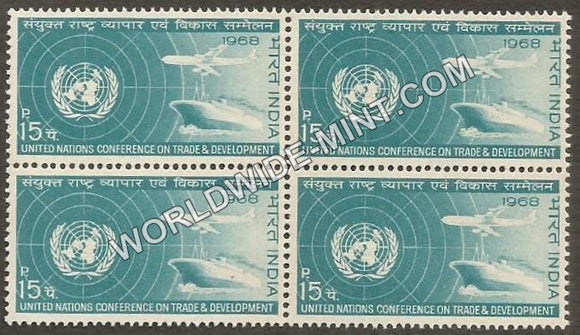1968 UN Conference on Trade and Development Block of 4 MNH