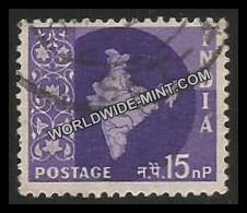 INDIA Map of India Star Watermark 3rd Series(15np) Definitive Used Stamp