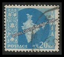 INDIA Map of India Star Watermark 3rd Series(20np) Definitive Used Stamp