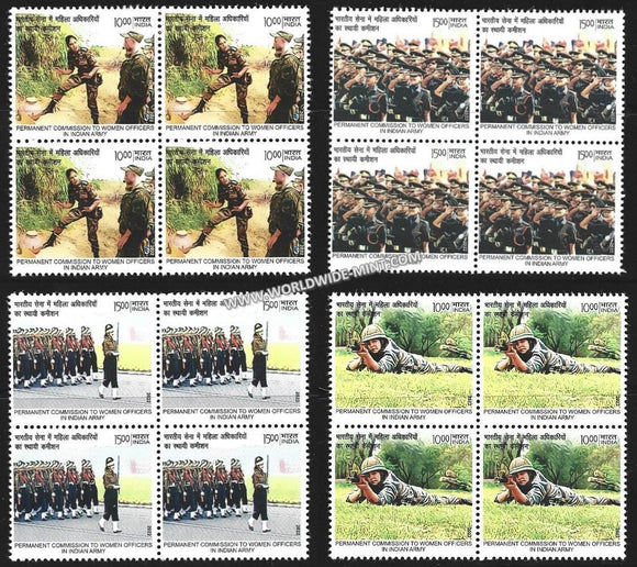 2022 India Permanent Commission To Women Officers In Indian Army - Set of 4 Block of 4 MNH