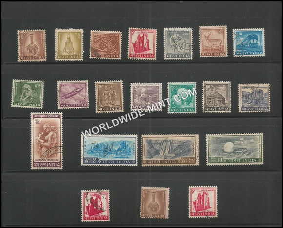 INDIA 4th Series Definitive Complete set of 21 used stamps