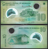 NICARAGUA 2007 - 10 CORDOBAS POLYMER UNC CURRENCY NOTE #CN508