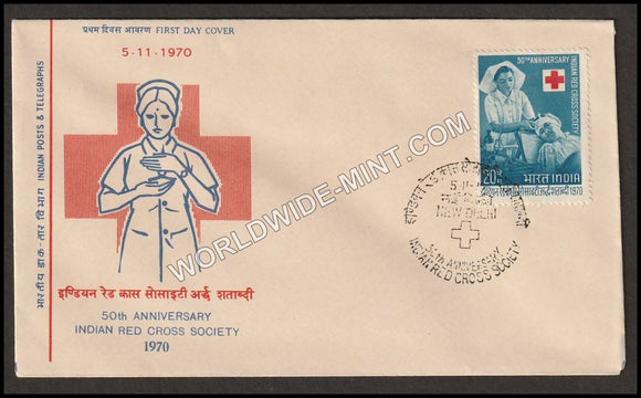 1970 Indian Red Cross Society-50th Anniversary FDC
