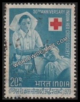 1970 Indian Red Cross Society-50th Anniversary Used Stamp