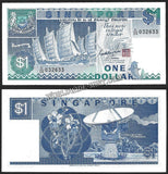 SINGAPORE 1 DOLLAR - 1987 UNC CURRENCY NOTE N#202934