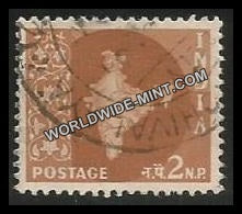 INDIA Map of India Ashoka Watermark 3rd Series(2np) Definitive Used Stamp