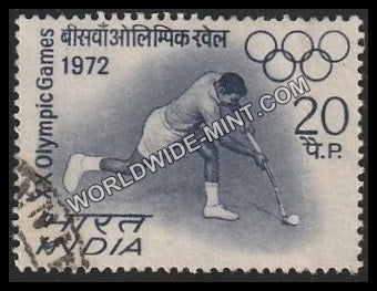 1972 XX Olympic Games, Munich- 20 paise Used Stamp