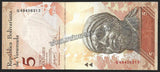 VENEZUELA 2007 - 5 BOLIVARES UNC CURRENCY NOTE #CN578