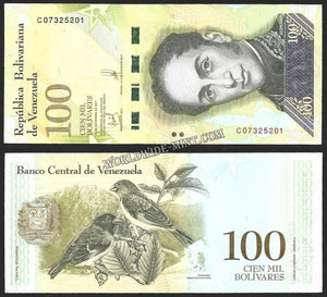 VENEZUELA 2017 - 100 BOLIVARES UNC CURRENCY NOTE #CN582